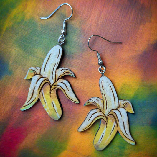Hand-Painted Banana Earrings