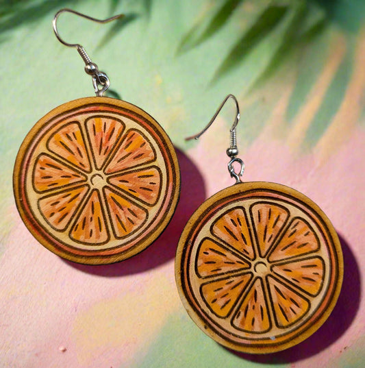 Hand-Painted Orange earrings