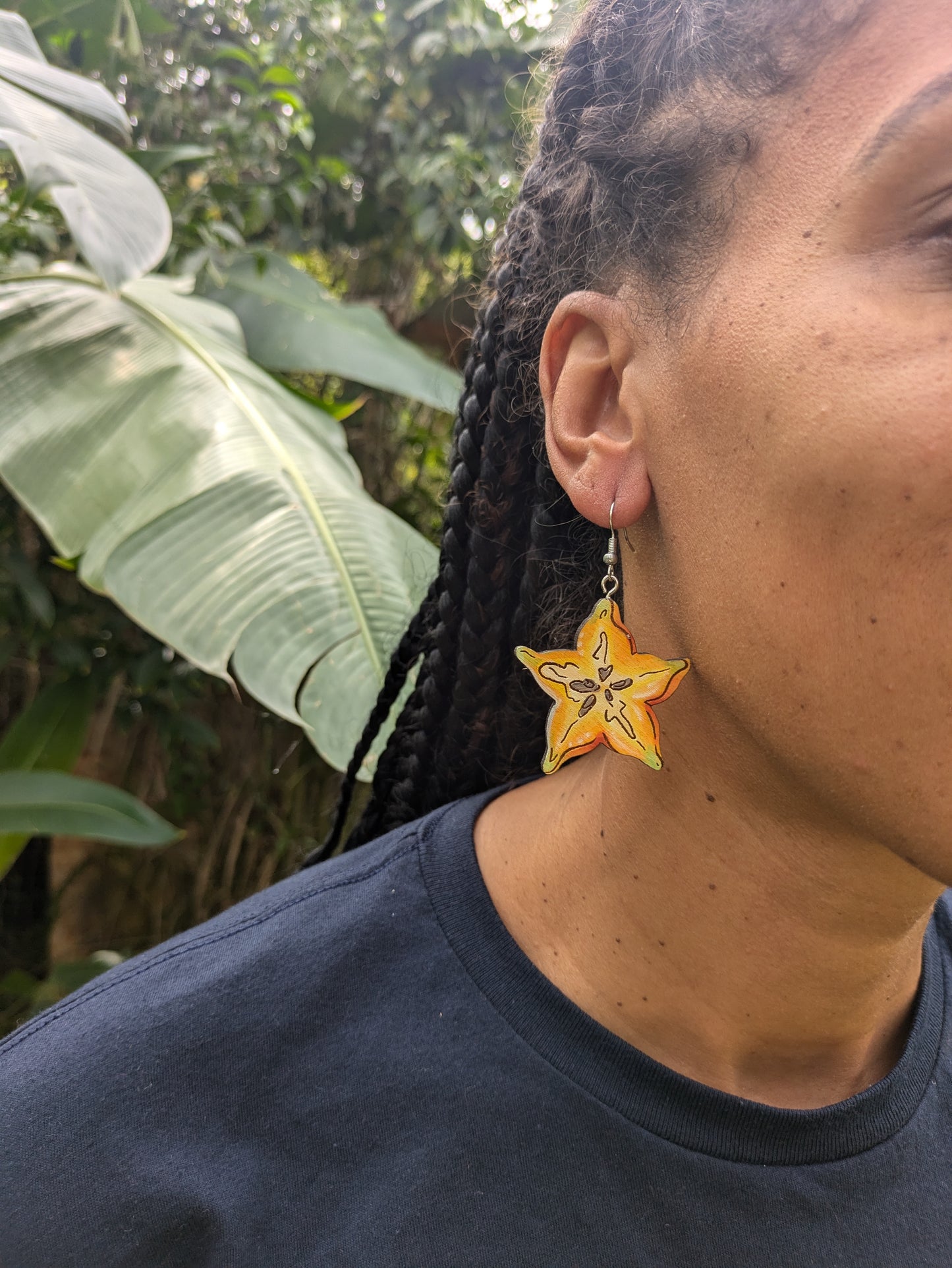 Hand-Painted Starfruit Earrings
