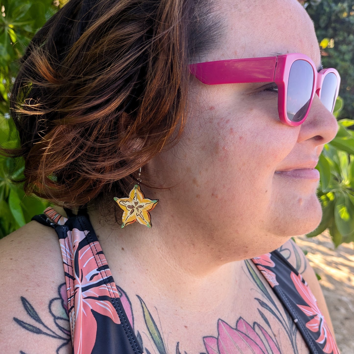 Hand-Painted Starfruit Earrings