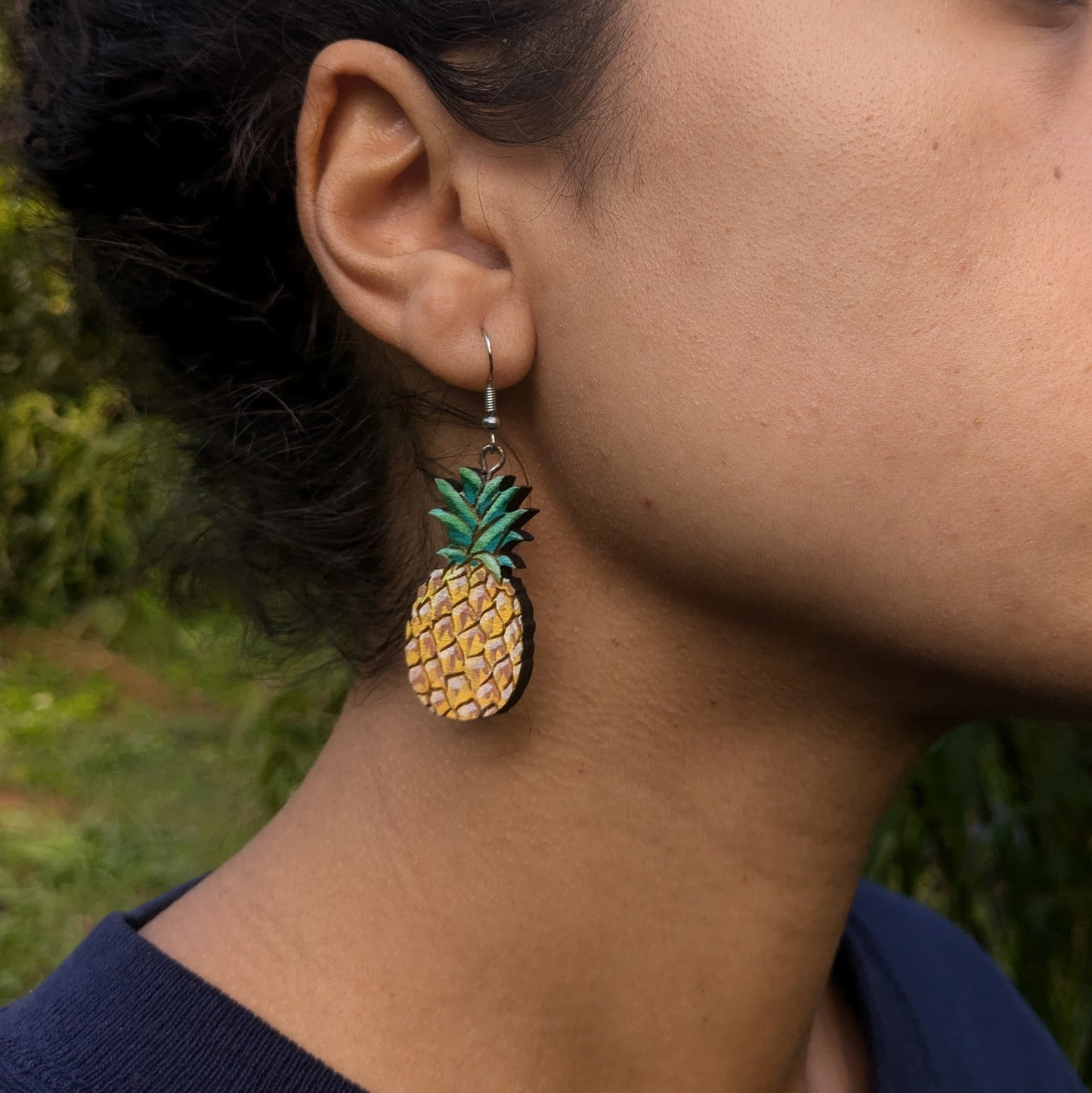 Hand-Painted Pineapple Earrings
