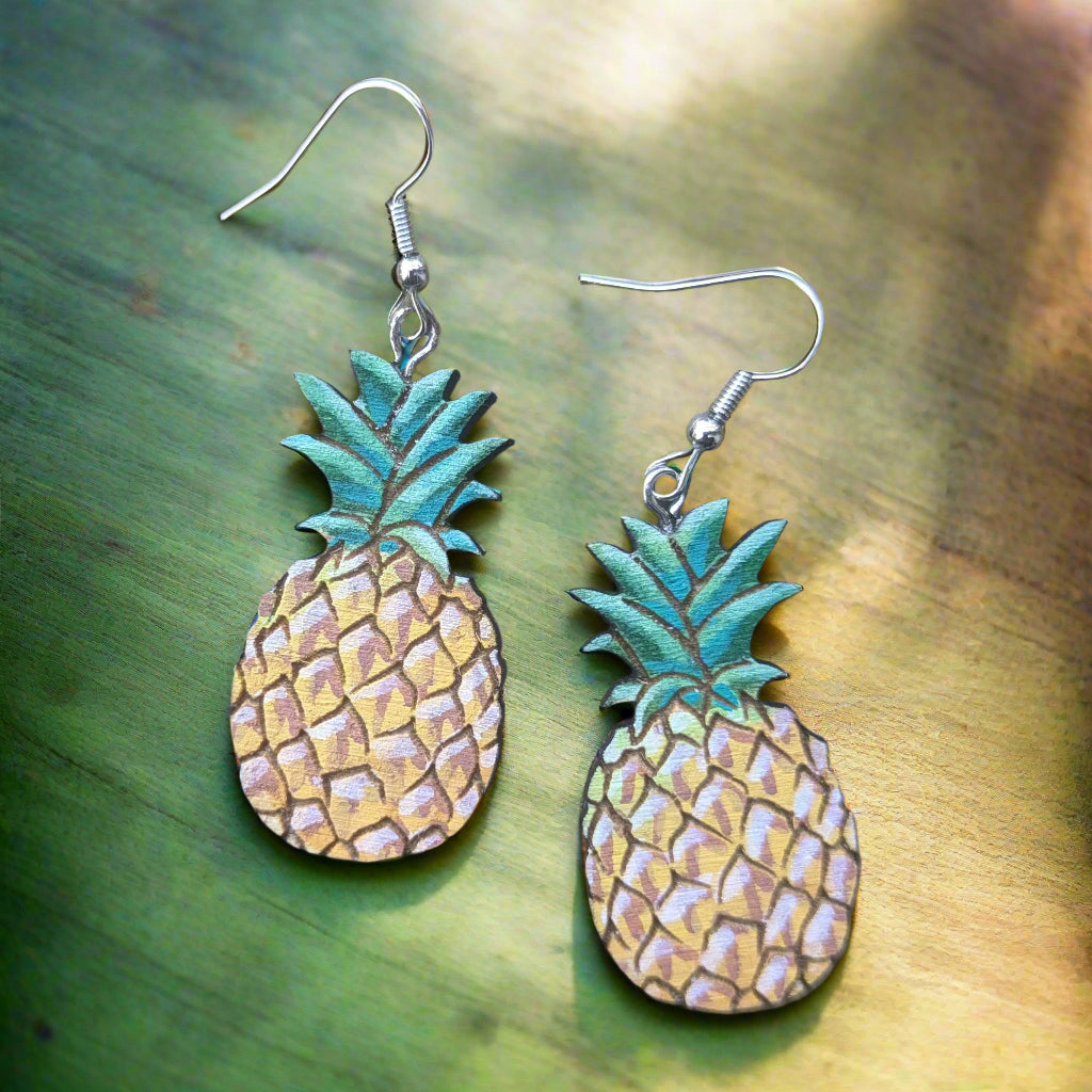 Hand-Painted Pineapple Earrings