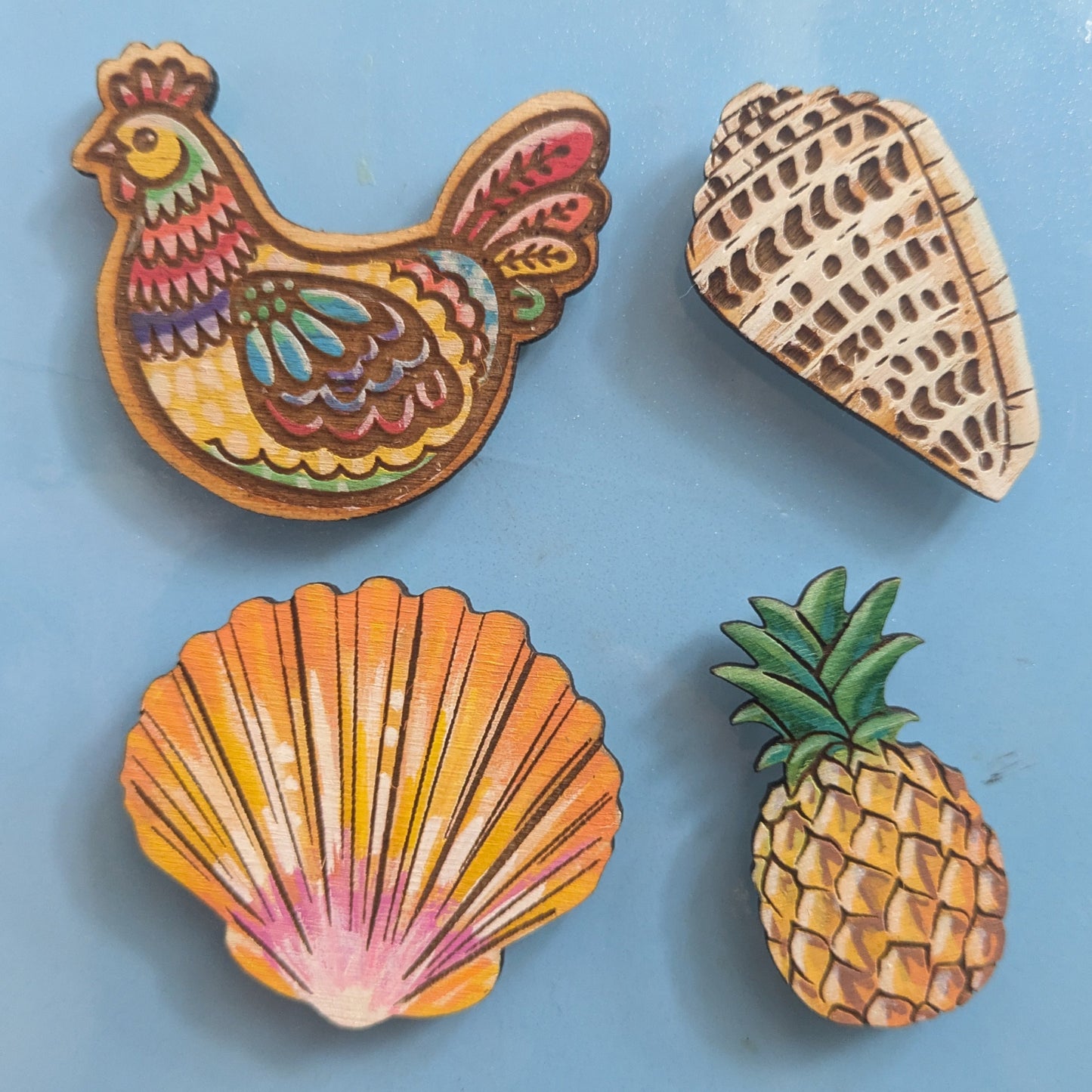 Hand-painted produce magnets
