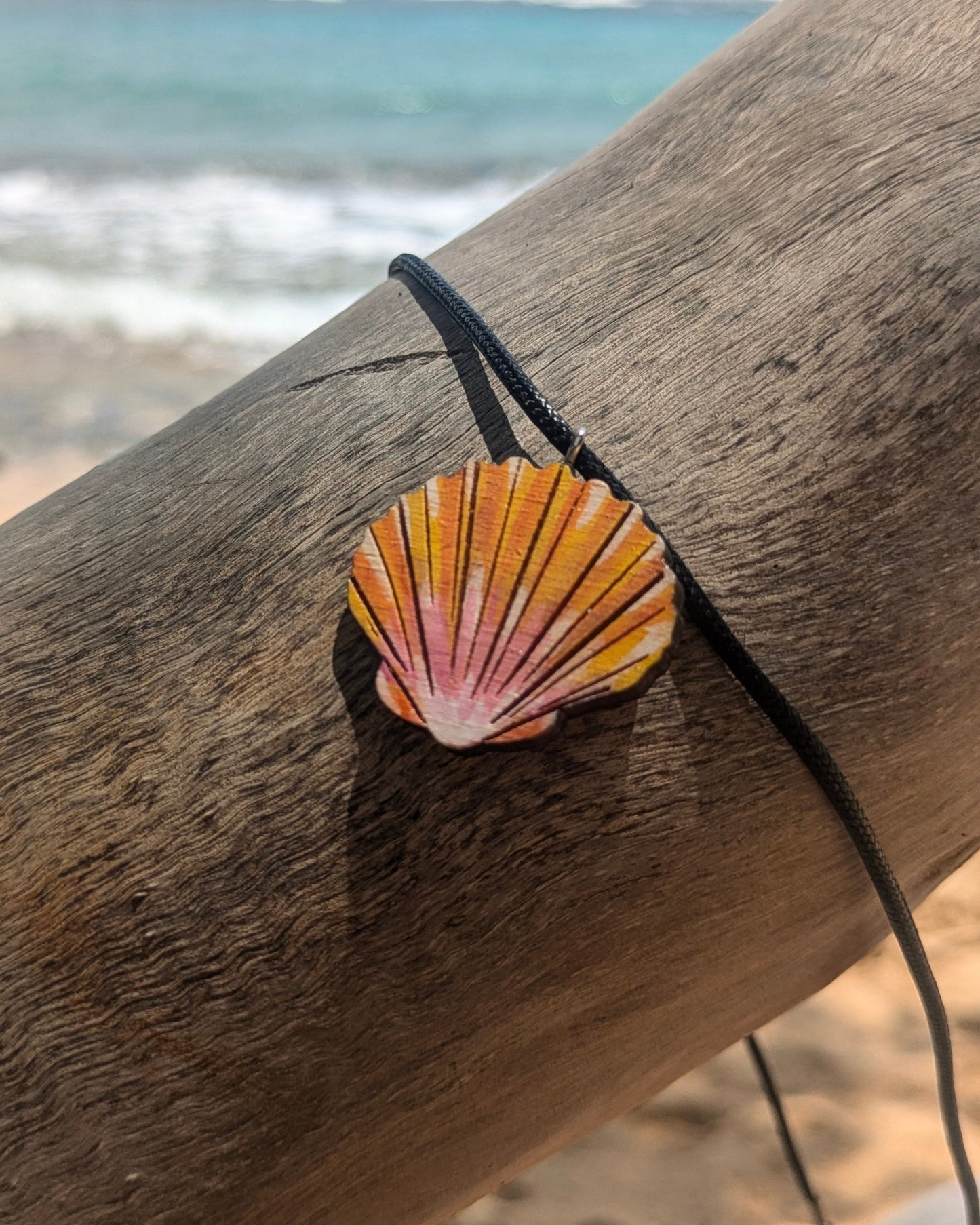 Hand-Painted Sunrise Shell necklace