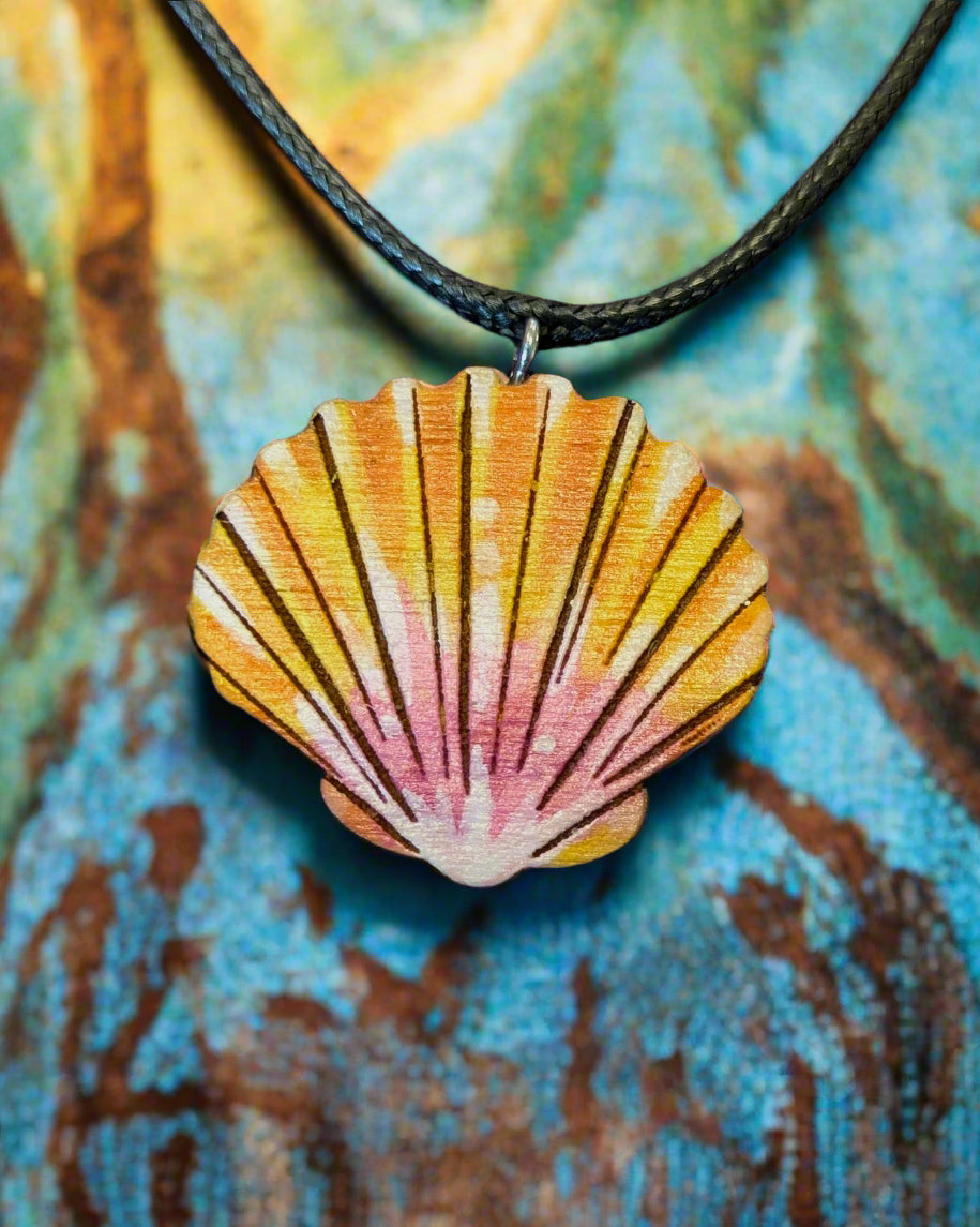 Hand-Painted Sunrise Shell necklace