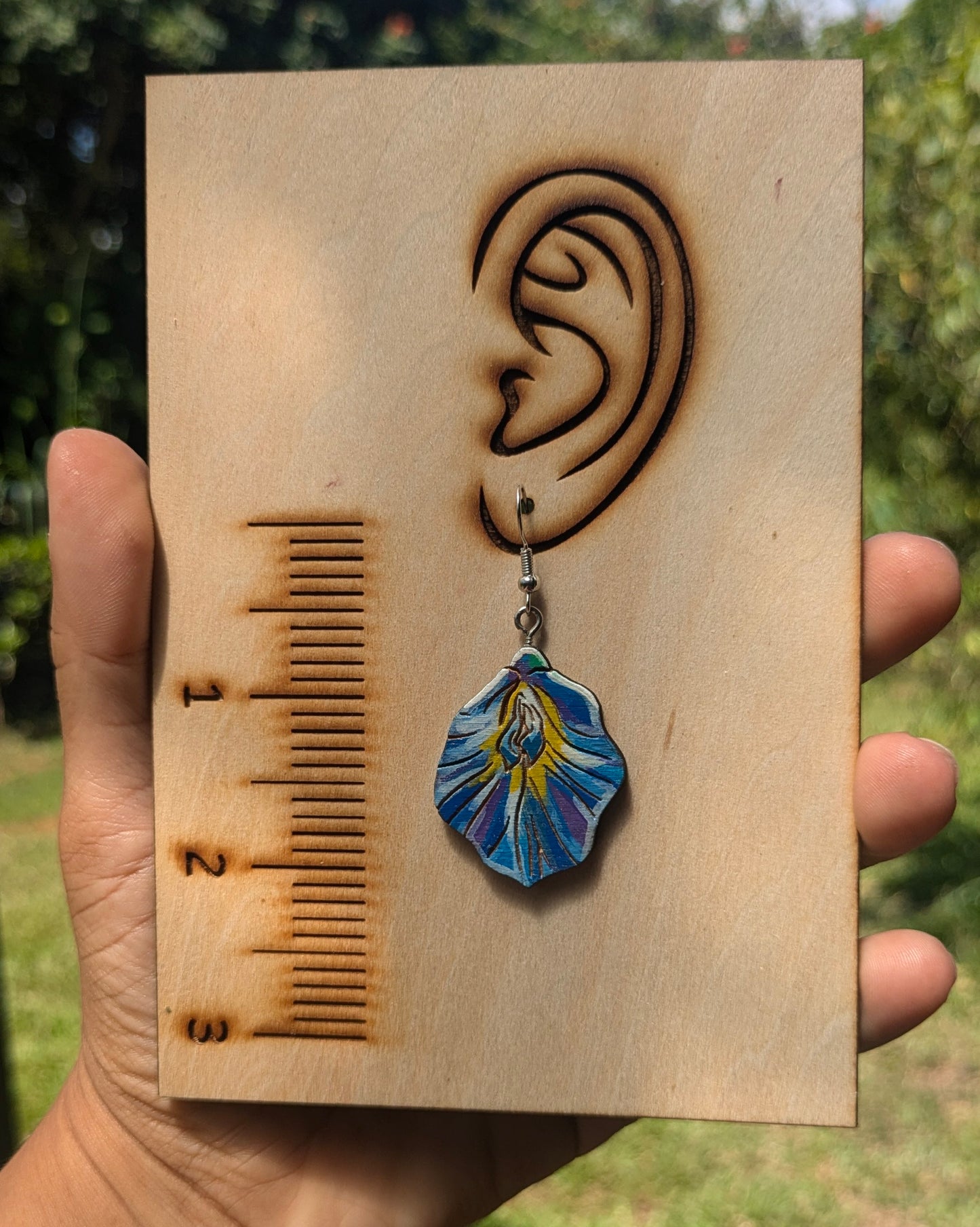 Hand-Painted butterfly pea Earrings