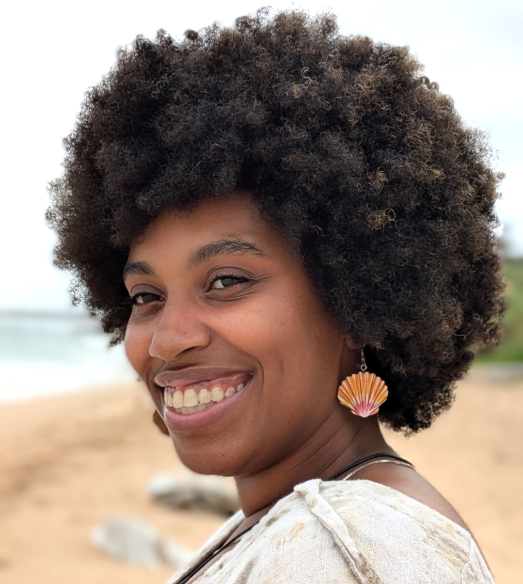 Hand-Painted Sunrise Shell Earrings