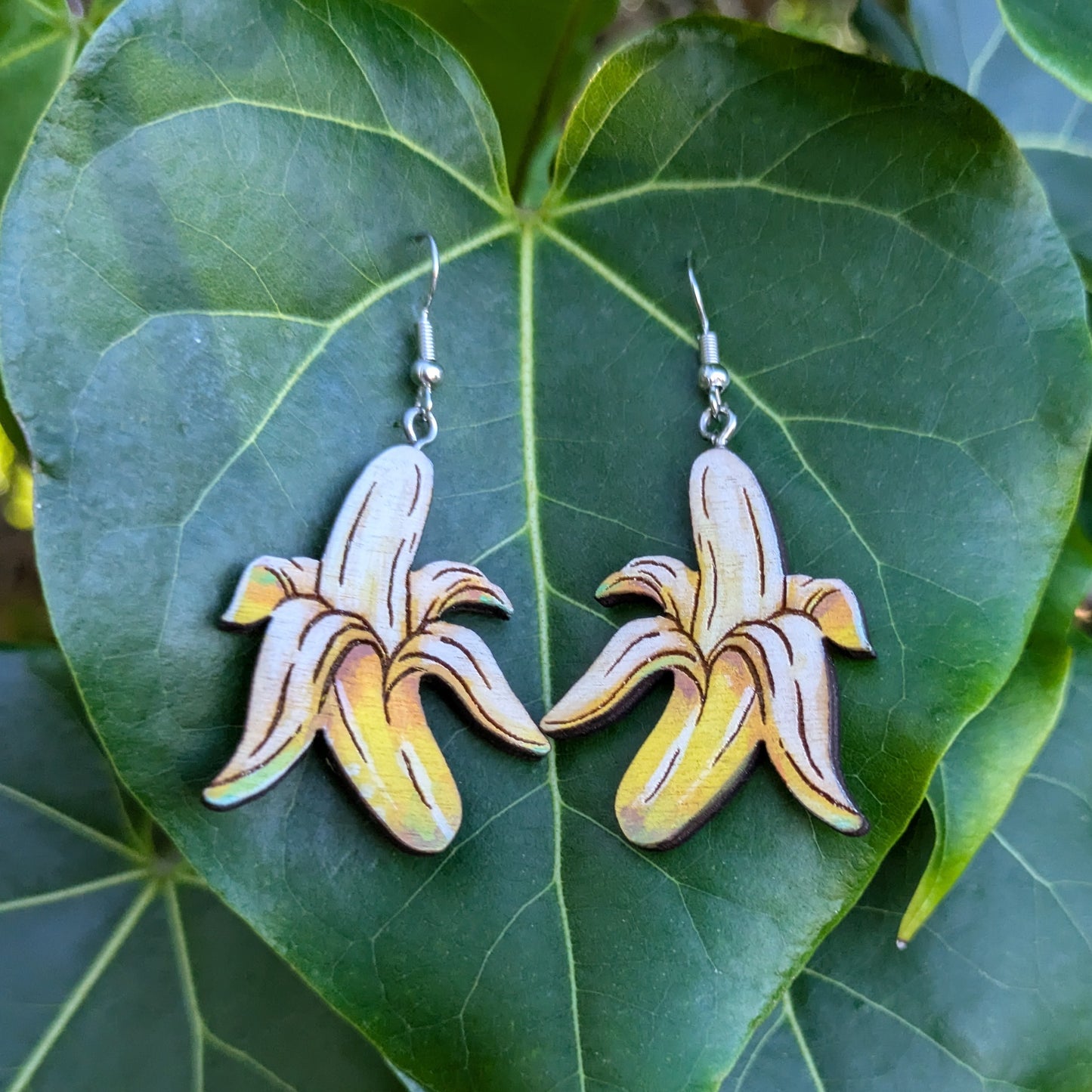 Hand-Painted Banana Earrings