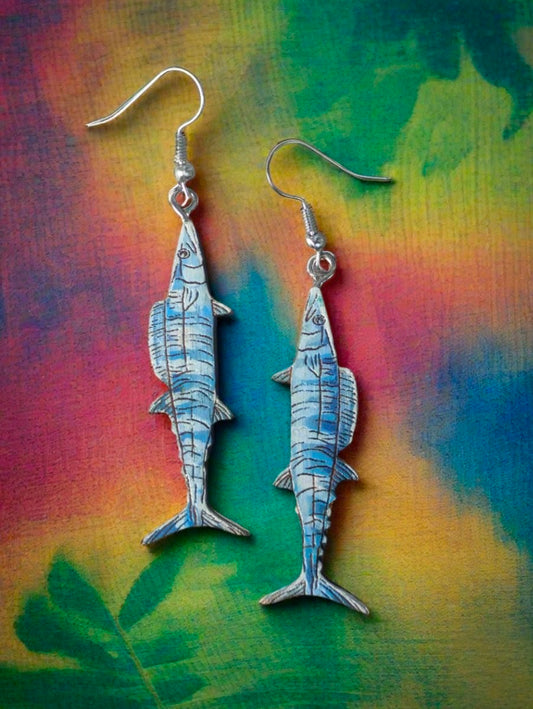 Hand Painted Ono Fish Earrings | Wahoo Fish Jewelry | Hawaiian Ocean Art