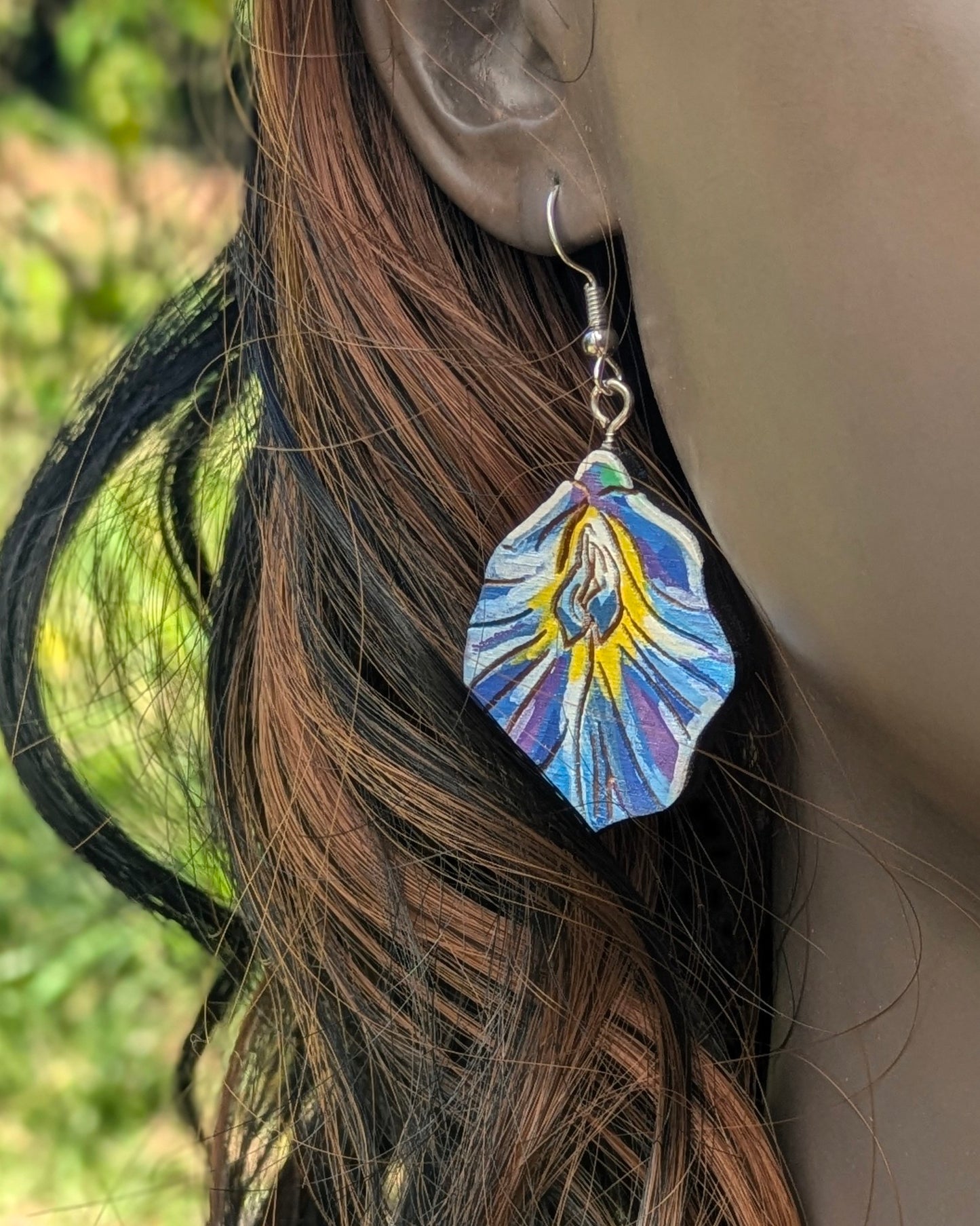 Hand-Painted butterfly pea Earrings