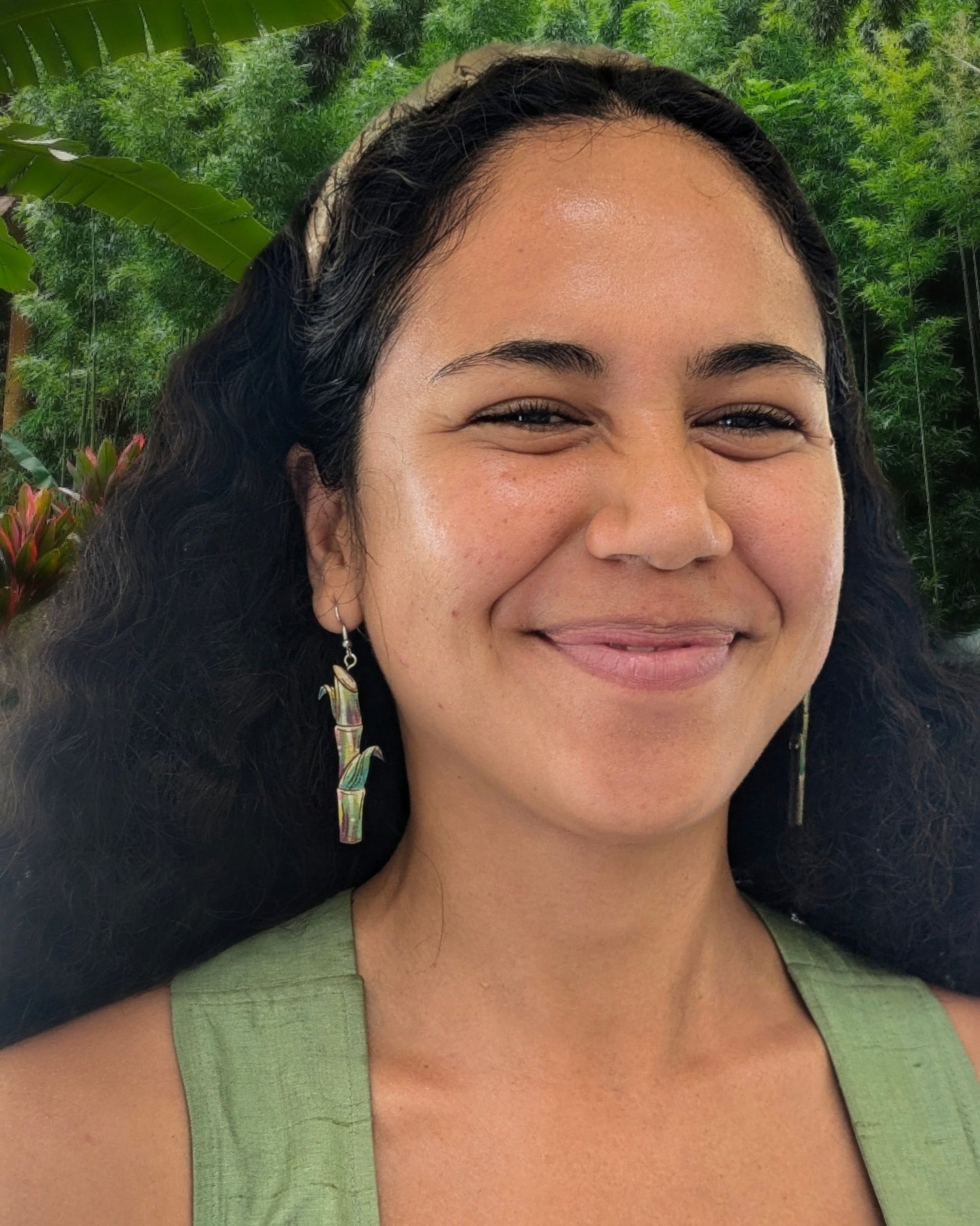 Sugar cane, kō earrings