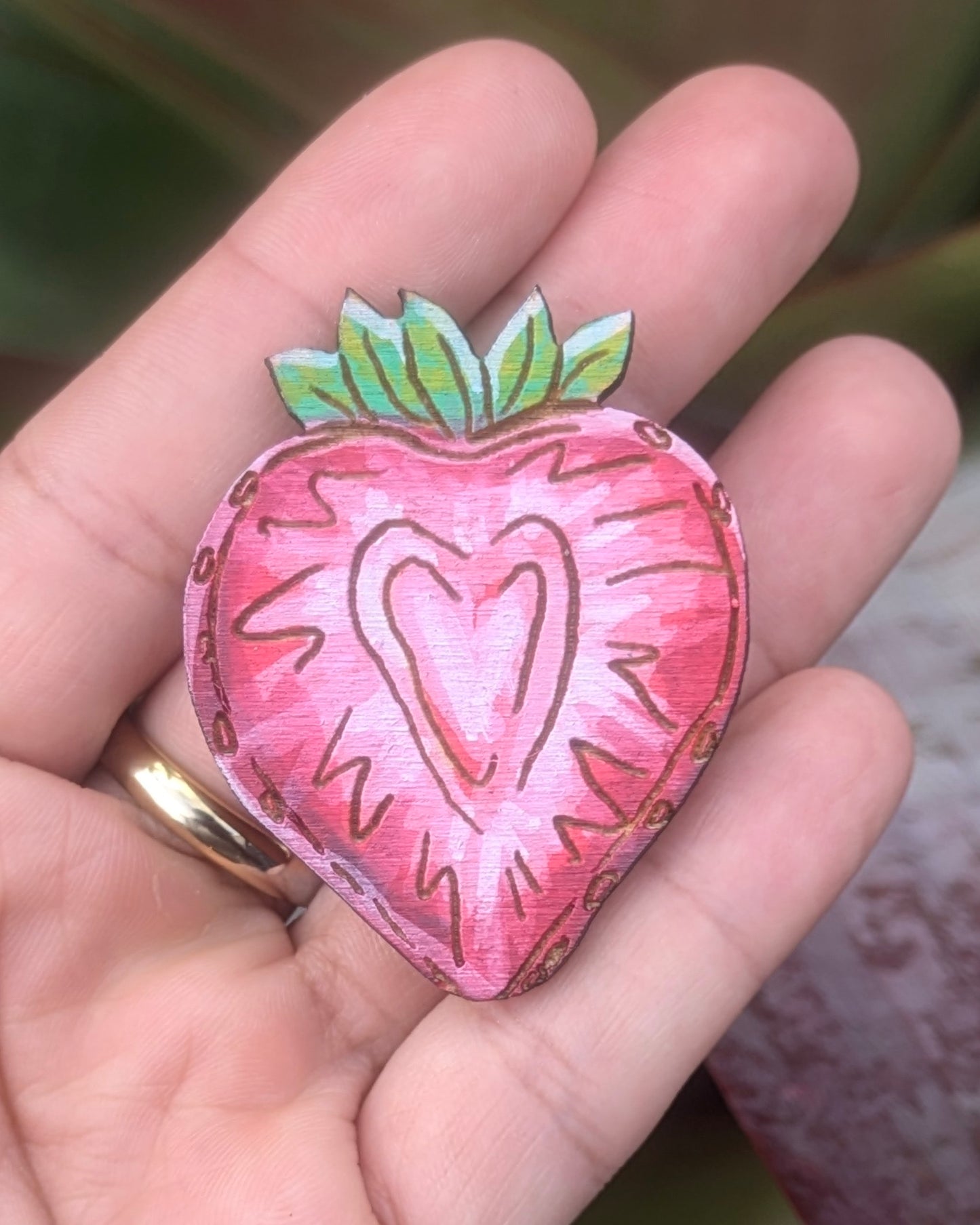 Hand-painted produce magnets