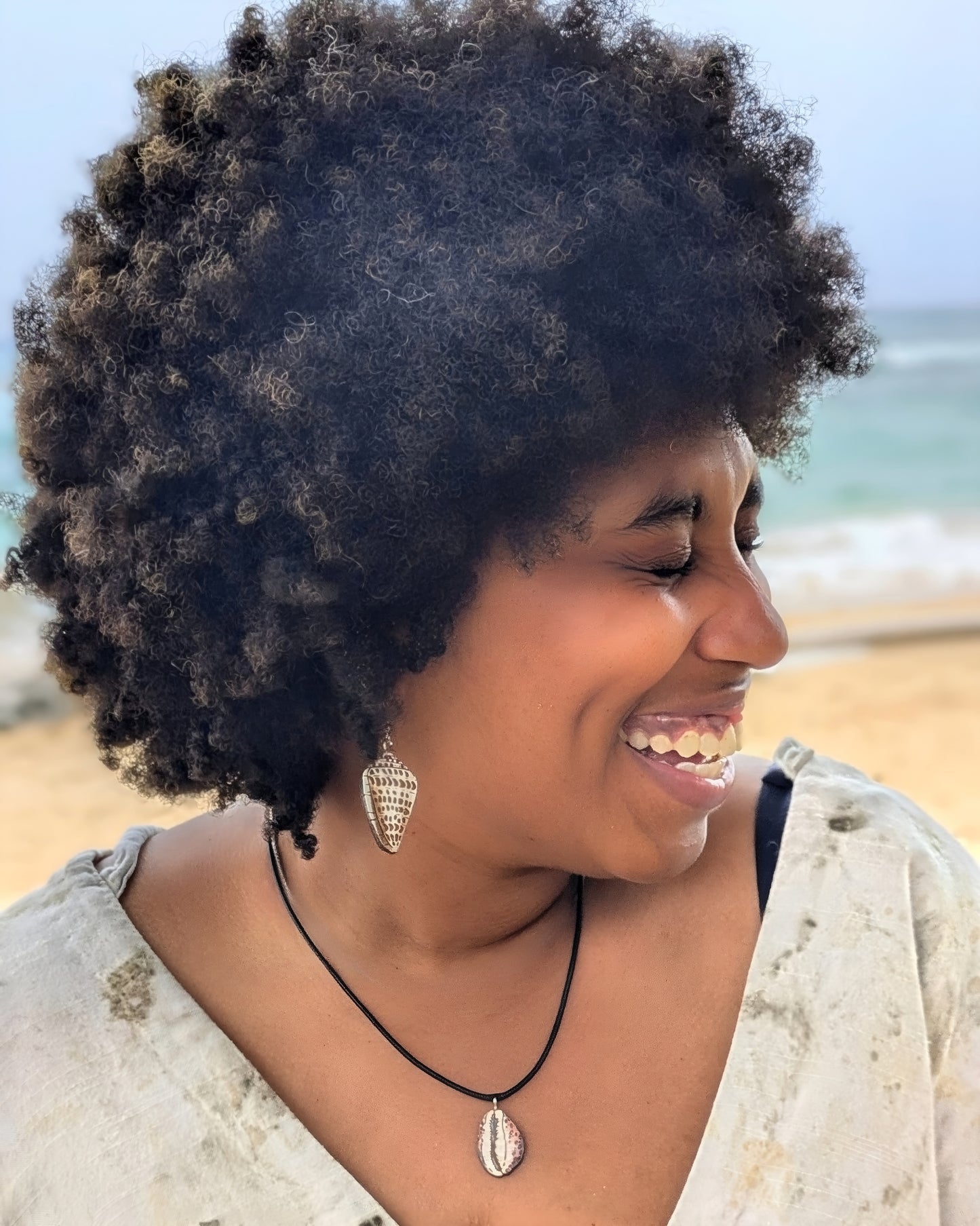 Hand-Painted Cowrie Shell Necklace