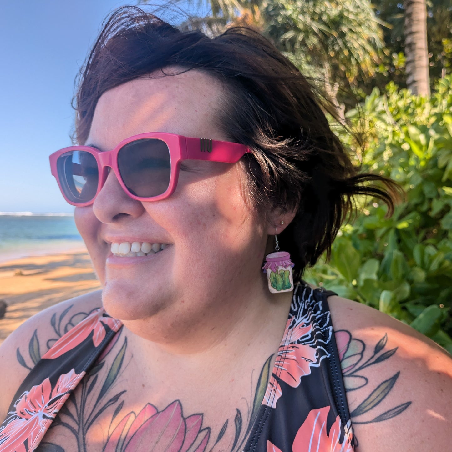 Hand-Painted Pickle Jar Earrings