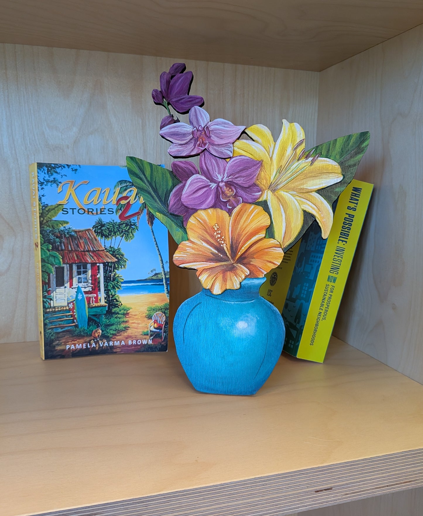 "Tropical Lift" Painted Bouquet Free Standing Sculpture