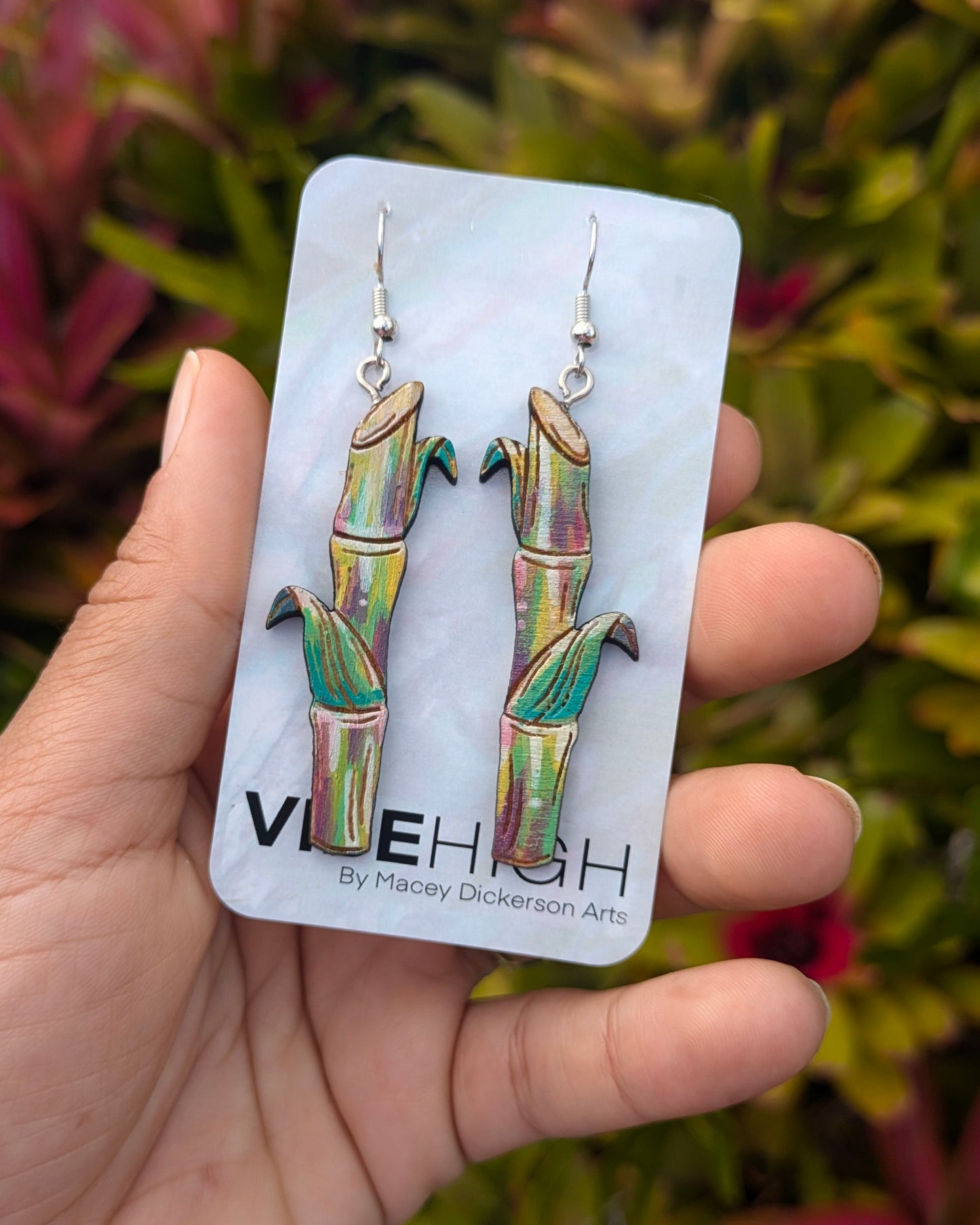 Sugar cane, kō earrings