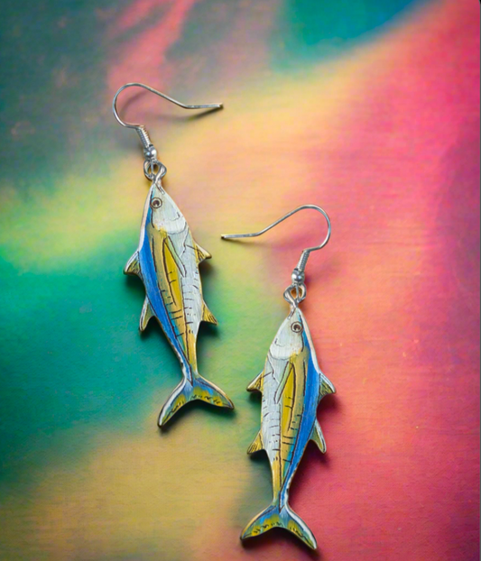 Hand-painted Ahi Earrings | Yellowfin Tuna