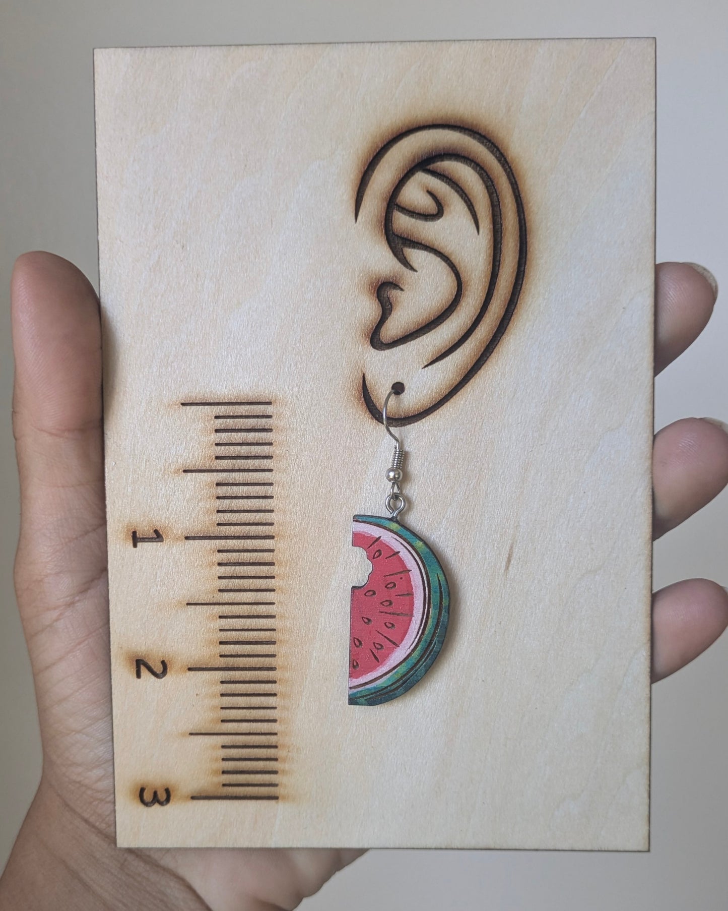 Hand-Painted Watermelon Earrings