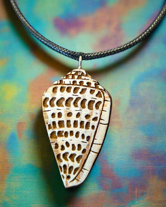 Hand-Painted Cone Shell Necklace
