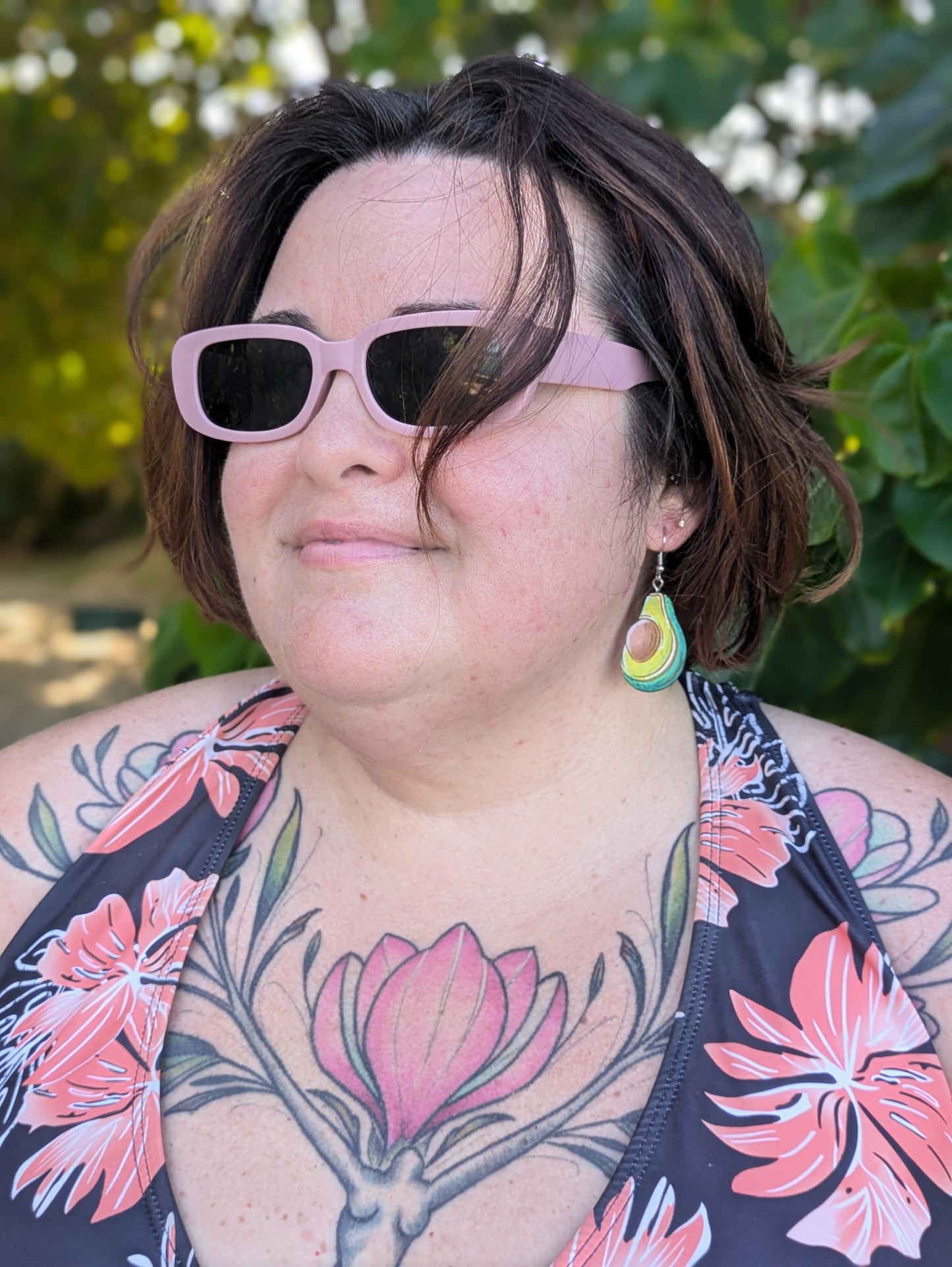 Hand Painted  Avocado Earrings