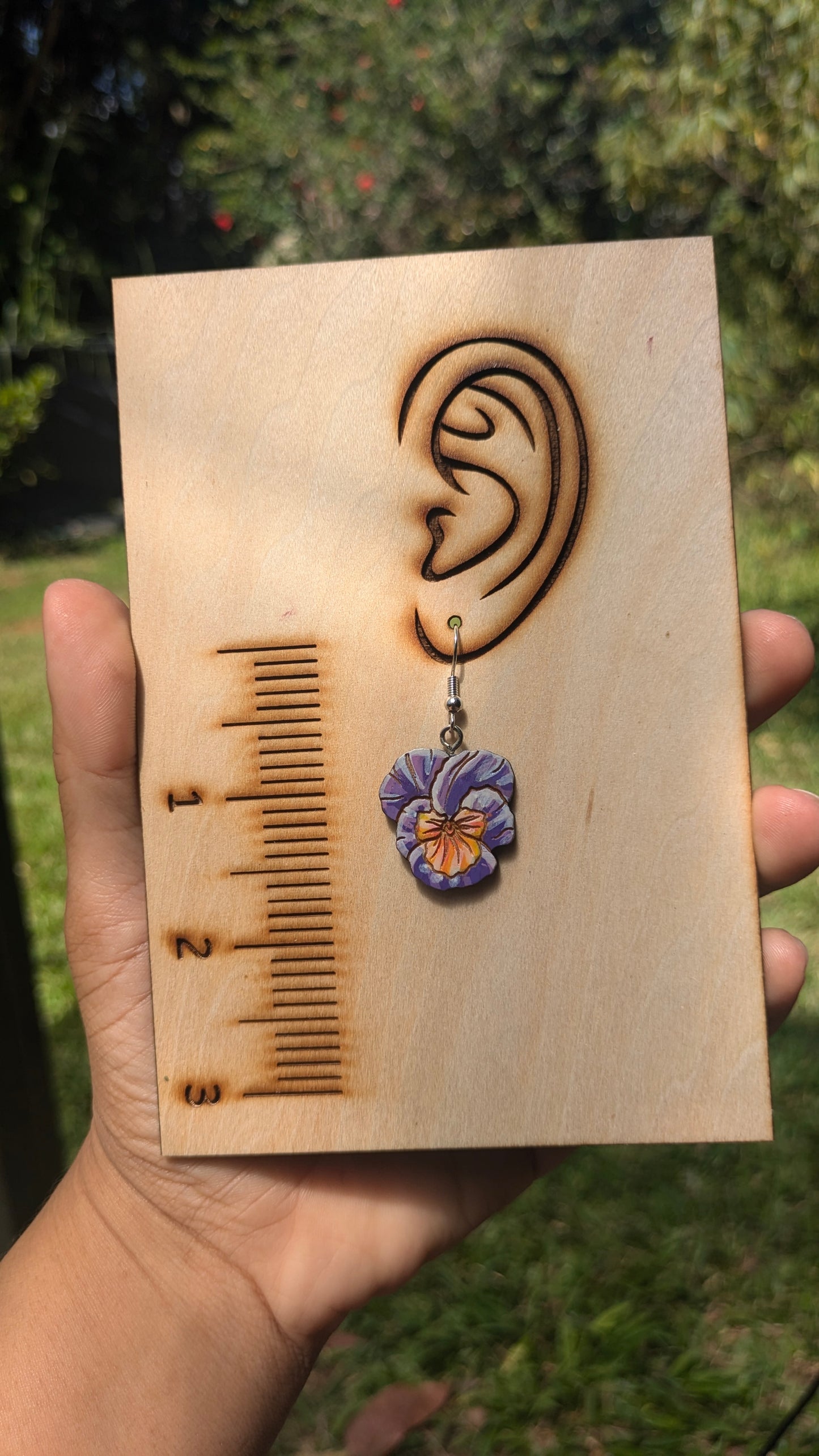 Hand-Painted Pansy Earrings