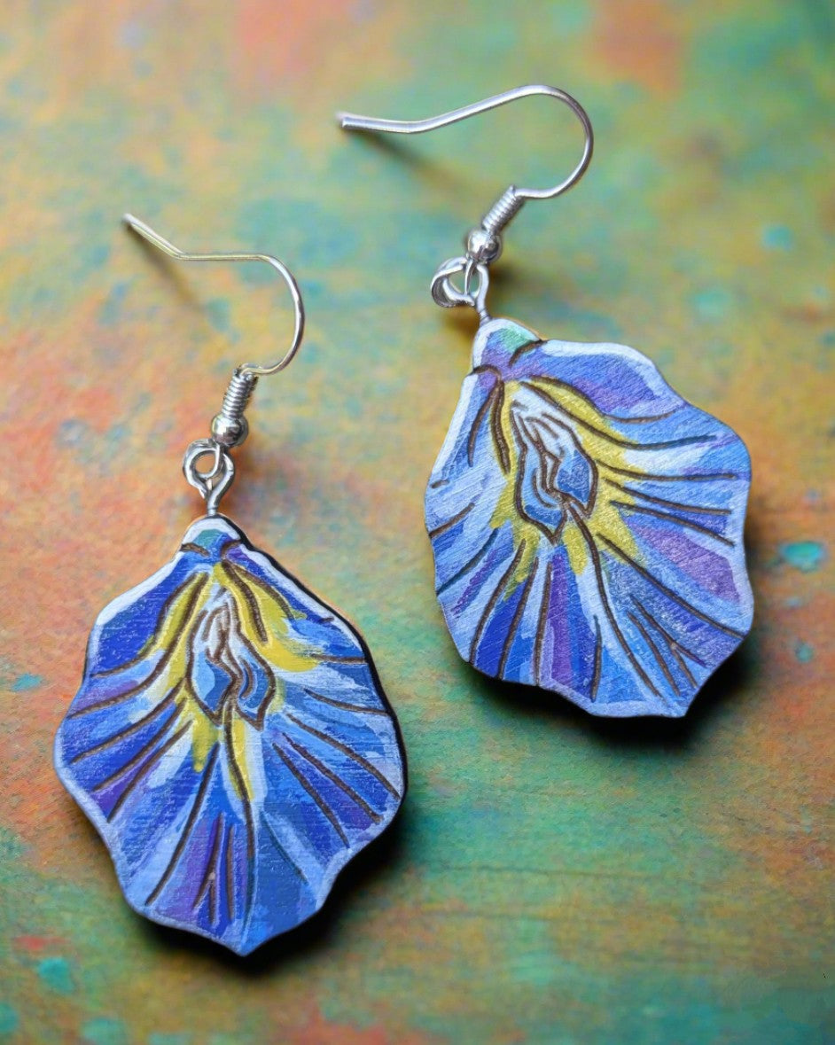 Hand-Painted butterfly pea Earrings