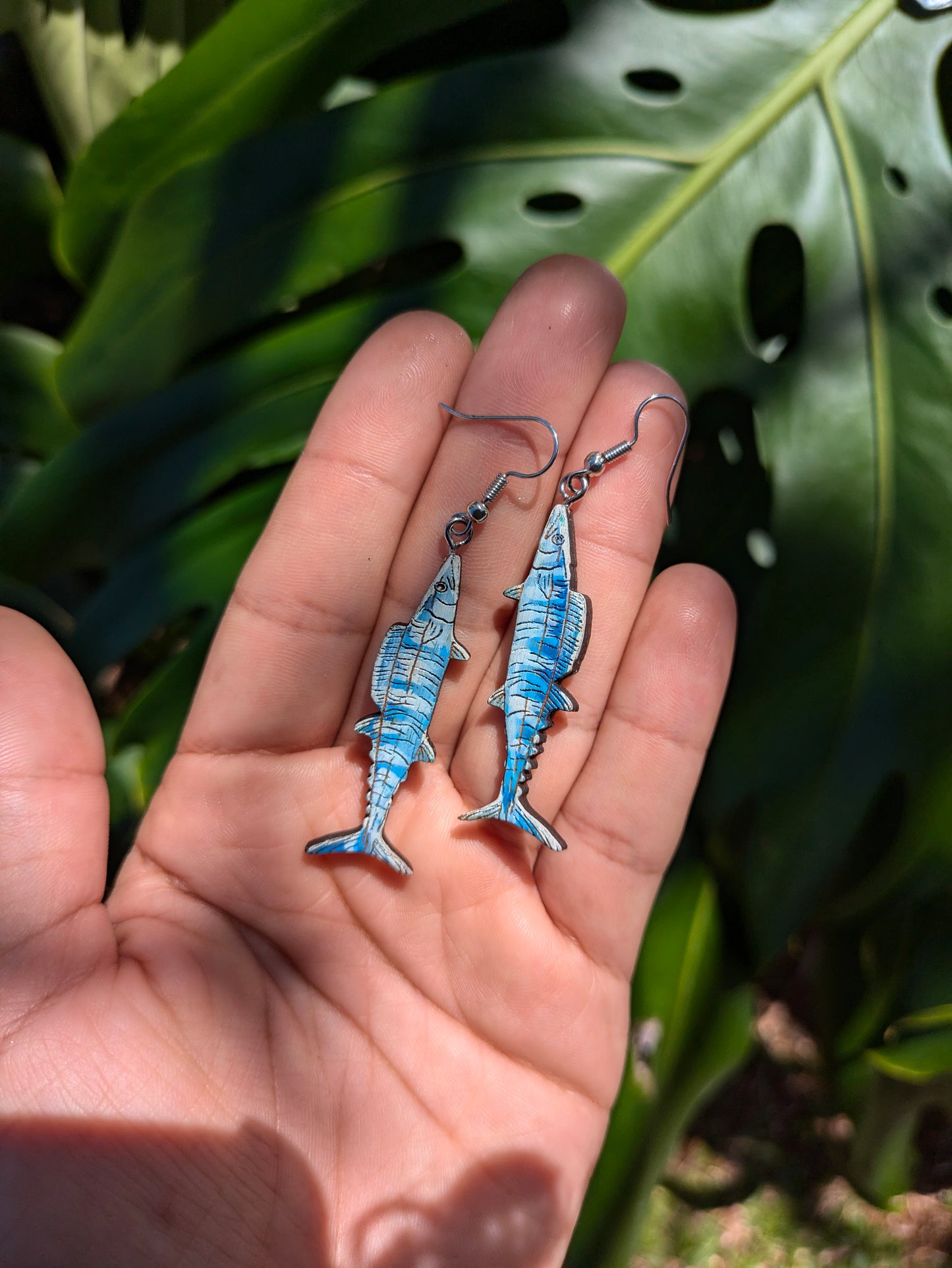 Hand Painted Ono Fish Earrings | Wahoo Fish Jewelry | Hawaiian Ocean Art
