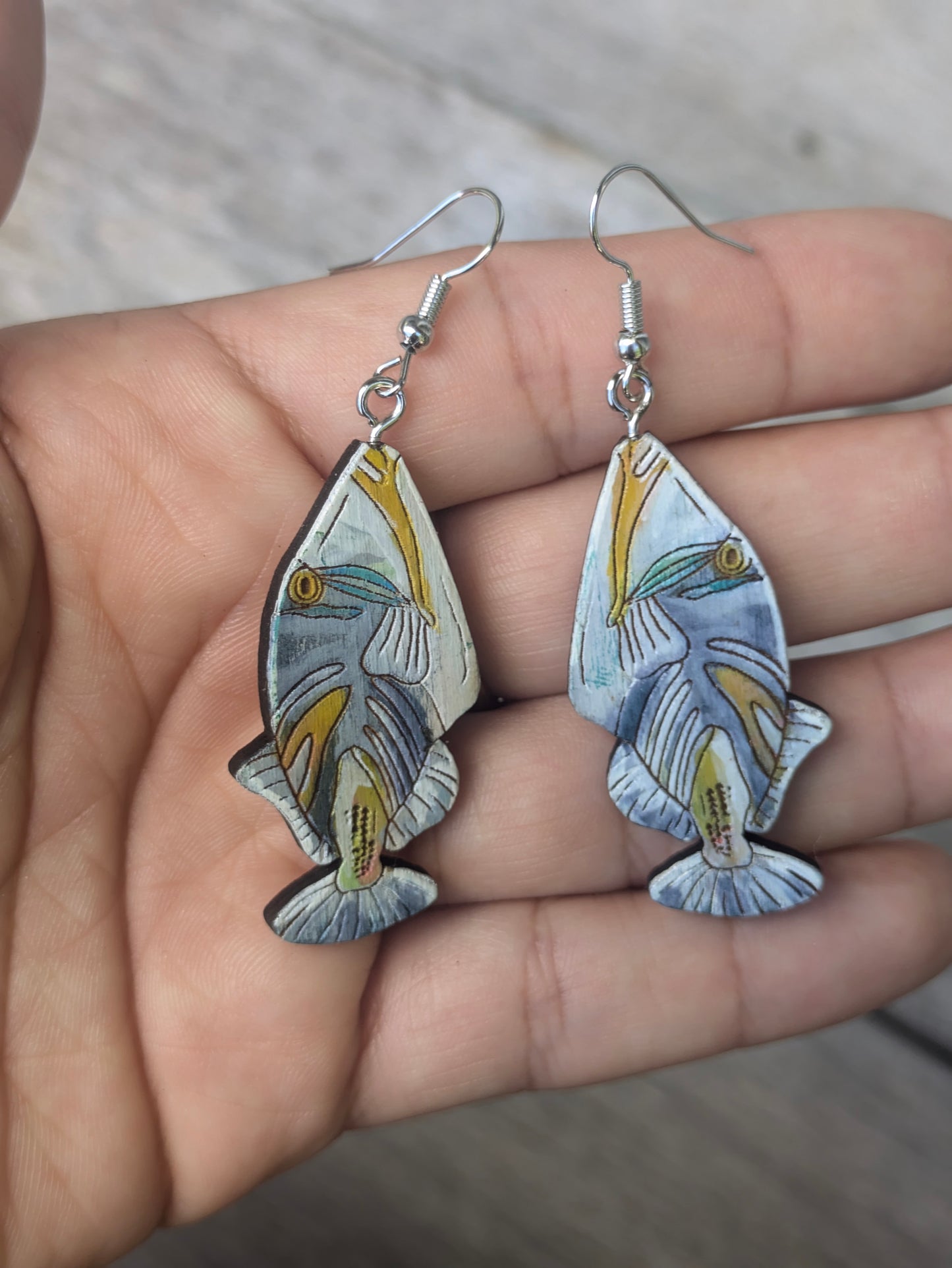 Hand-Painted Humuhumunuku Earrings | Hawaiian Reef Triggerfish Jewelry | Humuhumu, Reef Triggerfish, Humu Earrings