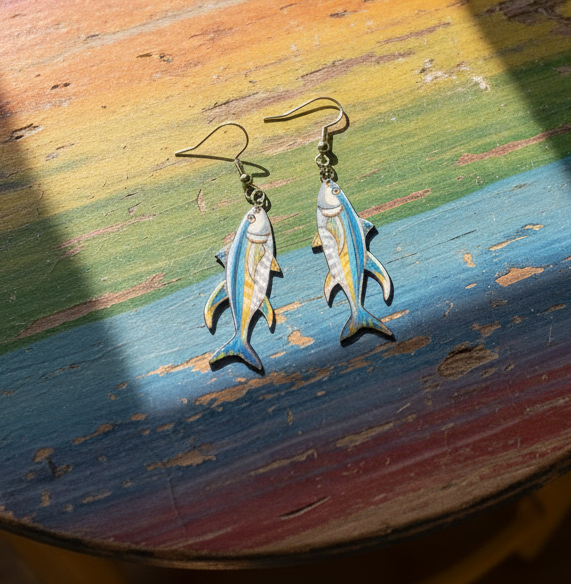 Hand-painted Ahi Earrings | Yellowfin Tuna