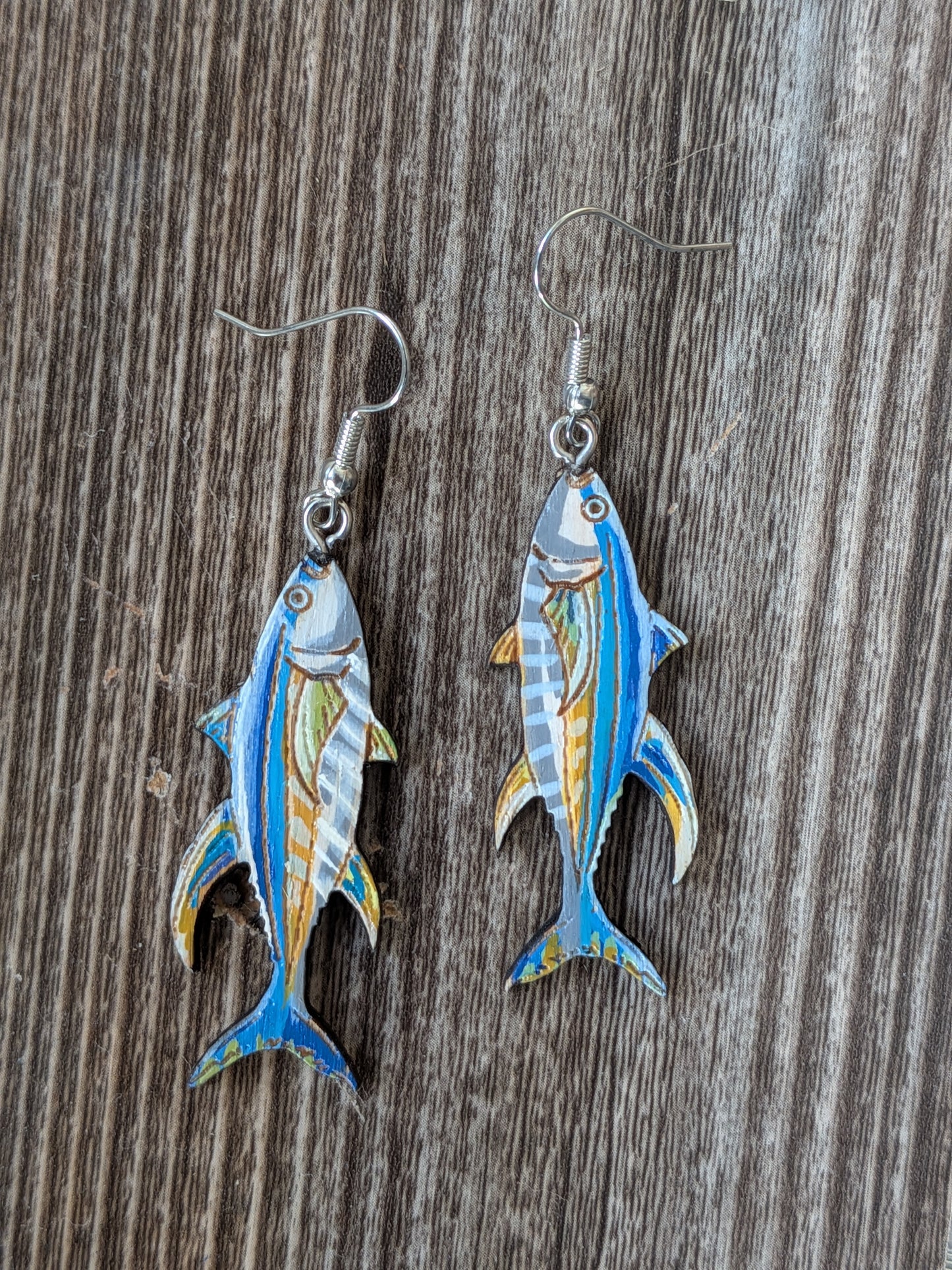 Hand-painted Ahi Earrings | Yellowfin Tuna