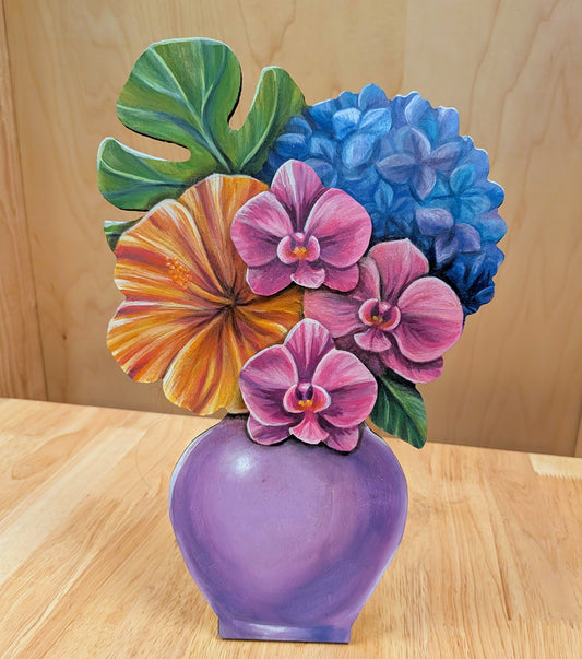 Painted Bouquet Free Standing Sculpture