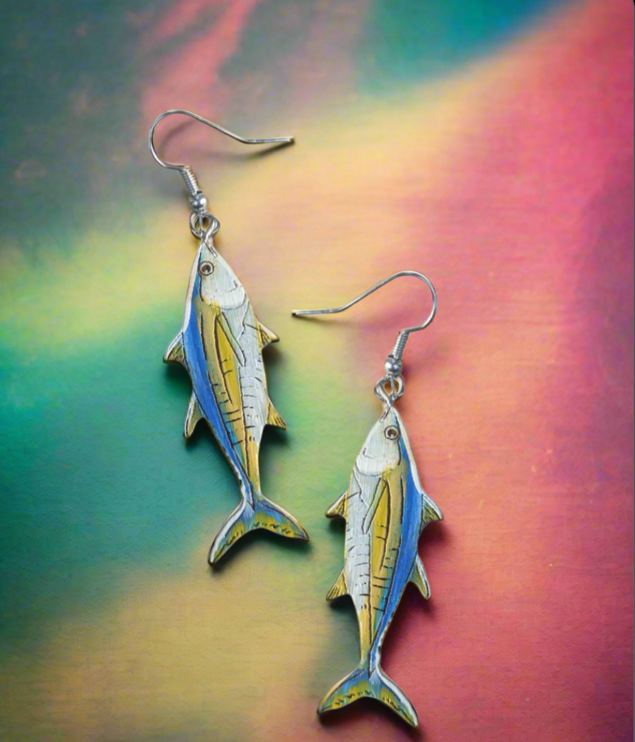 Hand-painted Ahi Earrings | Yellowfin Tuna