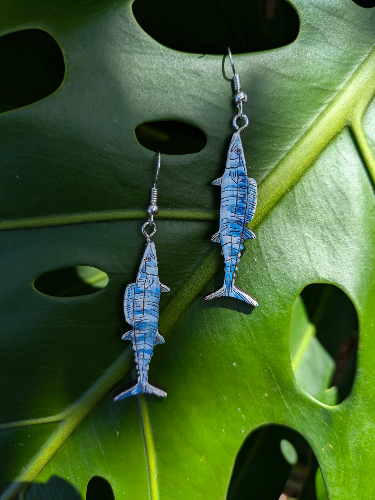 Hand Painted Ono Fish Earrings | Wahoo Fish Jewelry | Hawaiian Ocean Art
