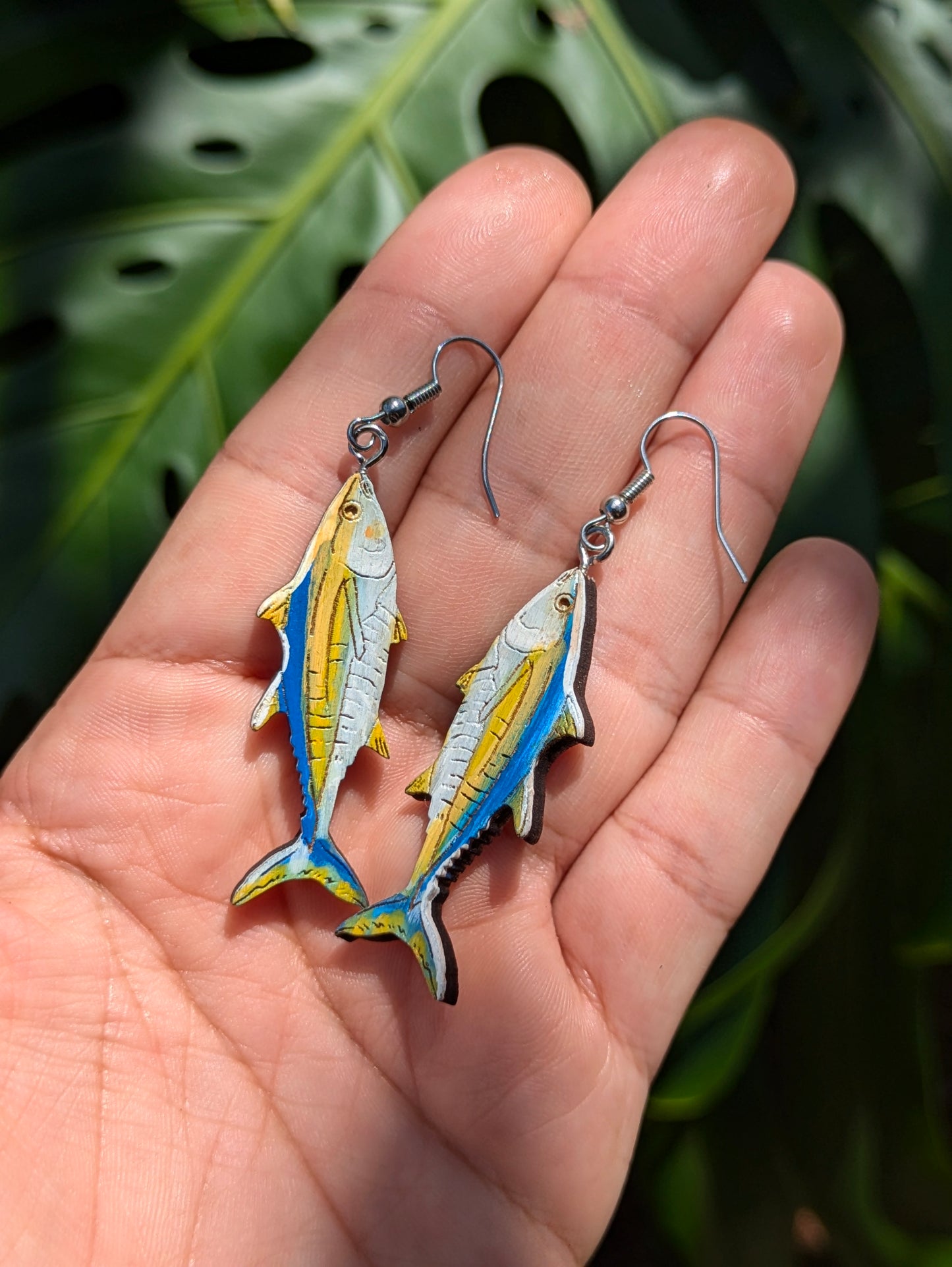 Hand-painted Ahi Earrings | Yellowfin Tuna